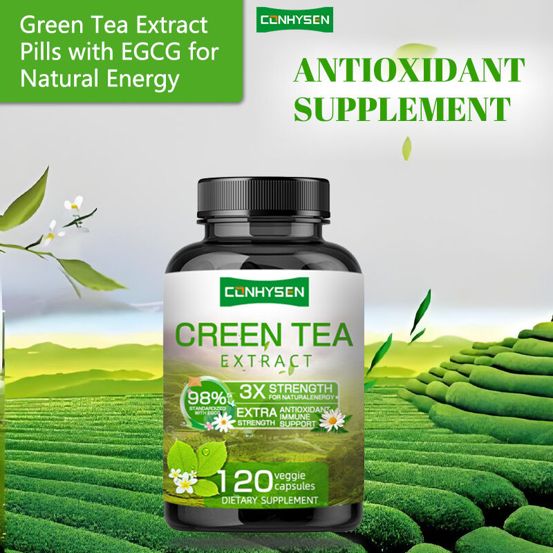 Privélabel Groene thee capsules Rijk aan EGCG Supplement Antioxidant Immuunondersteuning Gewichtsverlies Afslanking Vetverbrander