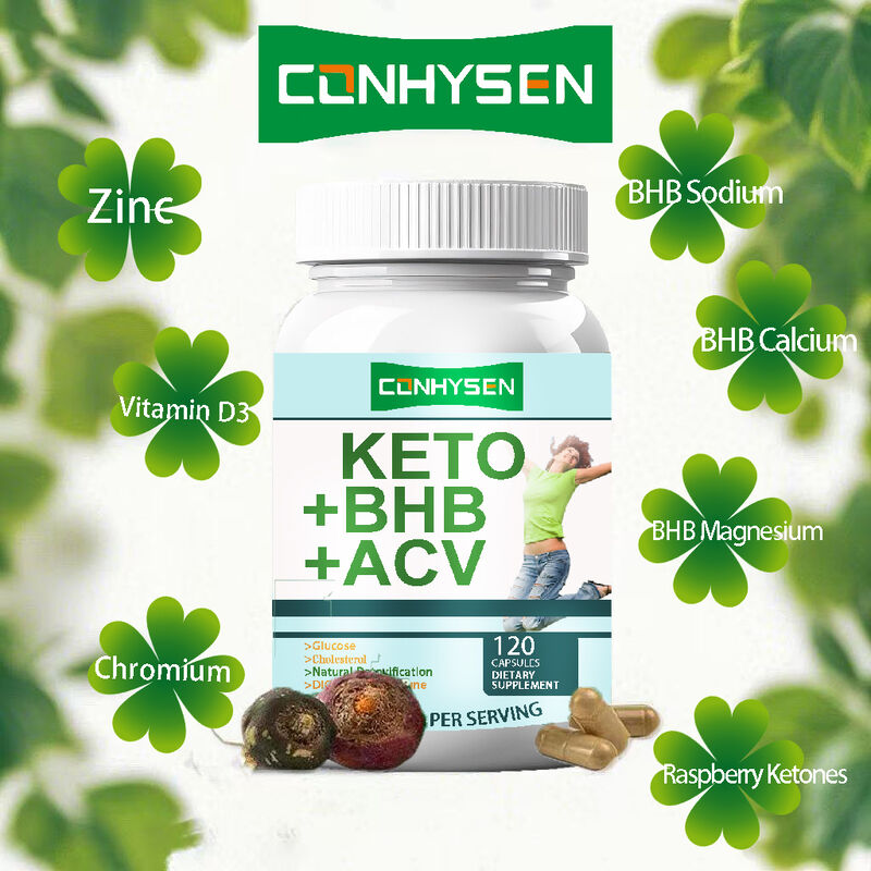 Privélabel Keto ACV BHB Voedingssupplementen met vezels Keto Bhb Capsules Gewichtsverlies Supplementen Voedingssupplementen