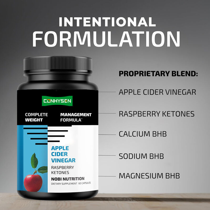 OEM voedingssupplementen met vezels Natuurlijke veganist Appelazijn Capsules Pure Detox Appel ondersteunt gewichtsbeheersing