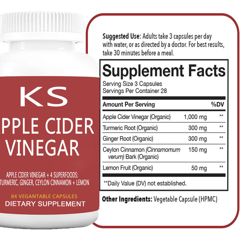 Warm verkrijgbare Apple Cider Vinegar Capsules Ondersteunen Gewichtsbeheersing Versterken Stofwisseling Afvallen Apple Cider Voedingsvezels