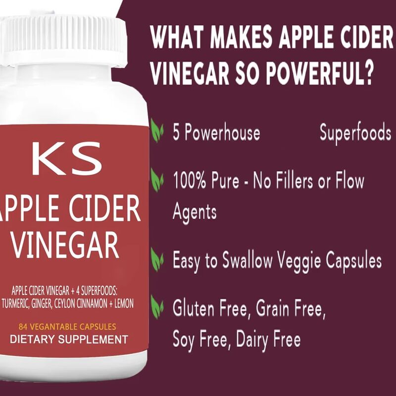 Warm verkrijgbare Apple Cider Vinegar Capsules Ondersteunen Gewichtsbeheersing Versterken Stofwisseling Afvallen Apple Cider Voedingsvezels