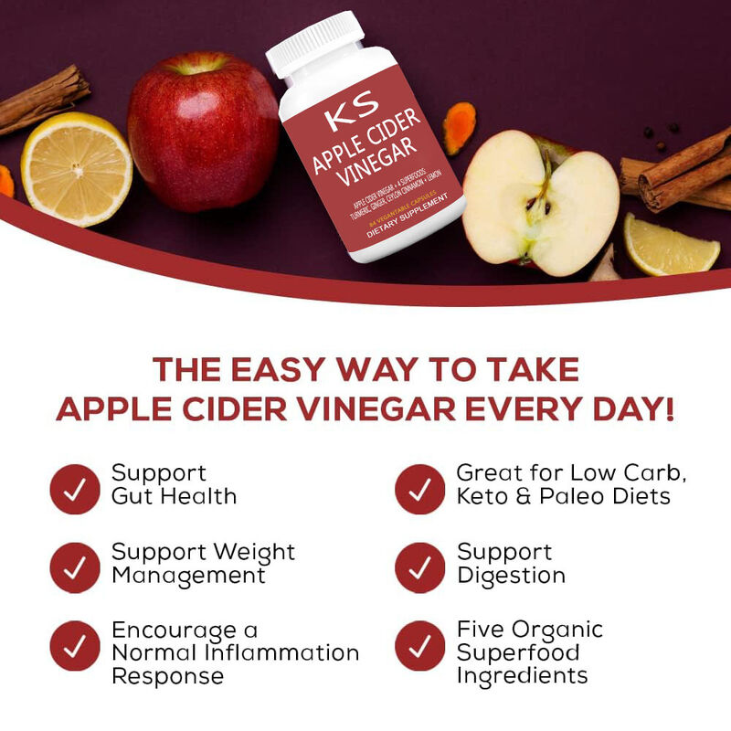 Warm verkrijgbare Apple Cider Vinegar Capsules Ondersteunen Gewichtsbeheersing Versterken Stofwisseling Afvallen Apple Cider Voedingsvezels