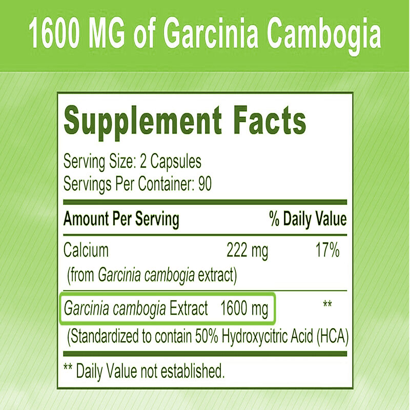 Hoge kwaliteit voedingssupplement Pure Garcinia Cambogia capsules bevordert energie en uithoudingsvermogen Natuurlijke supplementen