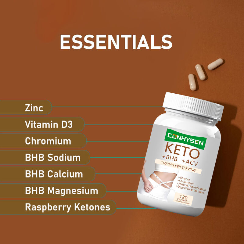 Private Label Keto+ACV+BHB Capsules met BHB & Appelciderazijn voor Gewichtsbeheersing, Energieboost, Focus, Vetverbrander