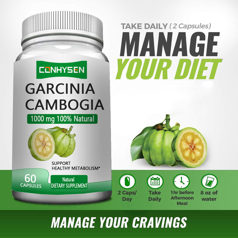 Privélabel Garcinia Cambogia kruidensupplementen Garcinia Cambogia capsules ondersteunen een gezond metabolisme en ondersteunen een beter humeur