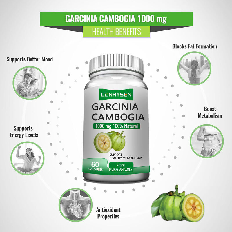 Privélabel Garcinia Cambogia kruidensupplementen Garcinia Cambogia capsules ondersteunen een gezond metabolisme en ondersteunen een beter humeur