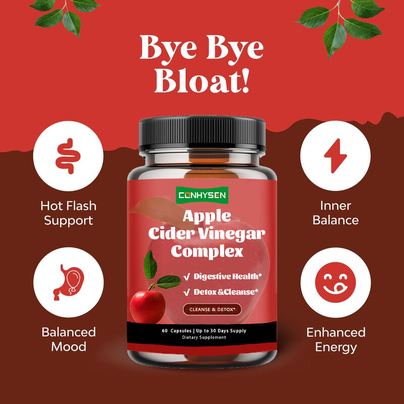 OEM Private Label Gewichtsbeheersing Gezondheidszorg Voedingssupplement voor vrouwen en mannen Appel azijn Complex Capsules