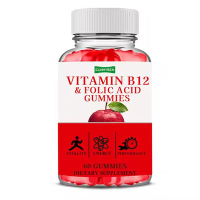 B 12 Vitamine Gummies Folaat Met IJzer Supplement Voedingsstoffen Ondersteunt Immuunsysteem