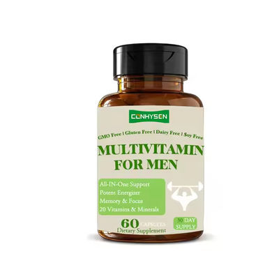 Gepersonaliseerd Logo Multivitamine Supplement Capsules voor Mannen Energie Boost geheugen