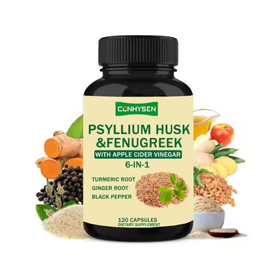 Psyllium Husk en Fenugreek capsules met 6-in-1 Kurkuma kruidensupplement capsules
