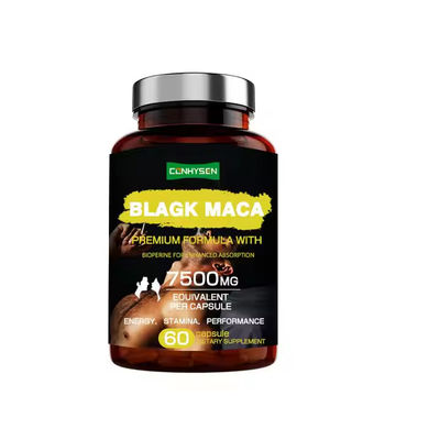 Zwarte Maca capsules verhogen libido voor mannelijke prestaties.
