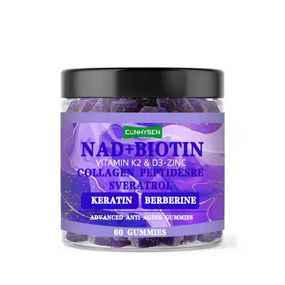 Custom NAD Biotine Gummies Met Multi Vitamine Vermindert Rimpels En Fijne Lijn