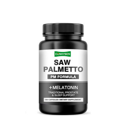 PM Formule Voor Traditionele Ondersteuning van de Prostaat en Slaap met Zaagpalm Capsules en Melatonine