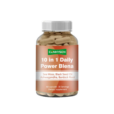 10-in-1 dagelijkse kracht Blena zee mos capsules bevordert het emotionele evenwicht met Ashwagandha