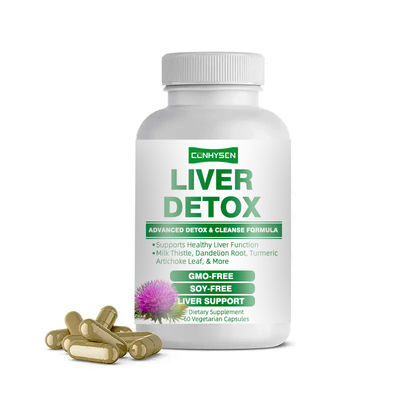 Custom Label GMO Vrije Mariadistel Extract Lever Detox Capsules Ondersteunt Gezonde Leverfunctie