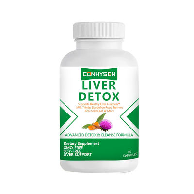 Gepersonaliseerde vegetarische leverdetox capsules GGO / sojavrije kruidensupplementen