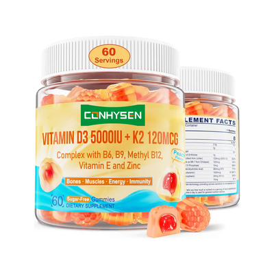OEM ODM suikervrije vitaminen verbeteren calciumabsorptie vitamine D3 K2 gummies
