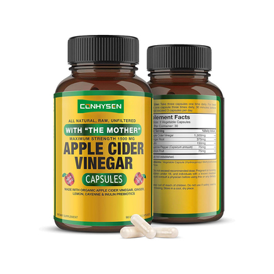 Privélabel Bevordert de darm- en darmgezondheid Appelciderazijn Capsule Bevordert het metabolisme en versterkt het immuunsysteem Capsule