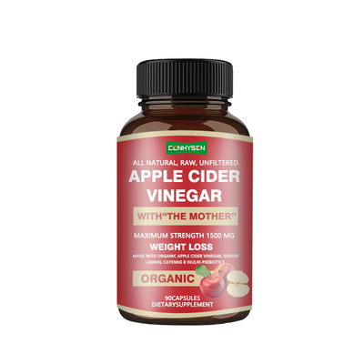 Groothandel Custom 8 Prebiotica Supplement Biologische Appelazijn Capsules met Gember Citroen
