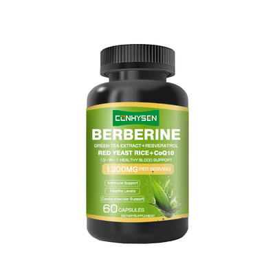 OEM/ODM 1300mg Berberine Capsules 13-in-1 voor Gezonde Bloedondersteuning Groene Thee Extract Supplement