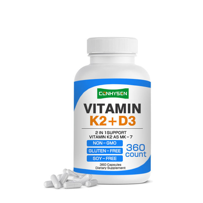 Maatwerk Vitamine K2 D3 Capsules 2-in-1 Ondersteuning Capsule Verbetert Hart, Botten en Immuungezondheid