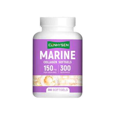 Zachte capsules met natuurlijk marien collageen, aangepaste label, behoud van de elasticiteit van de huid, fabriek